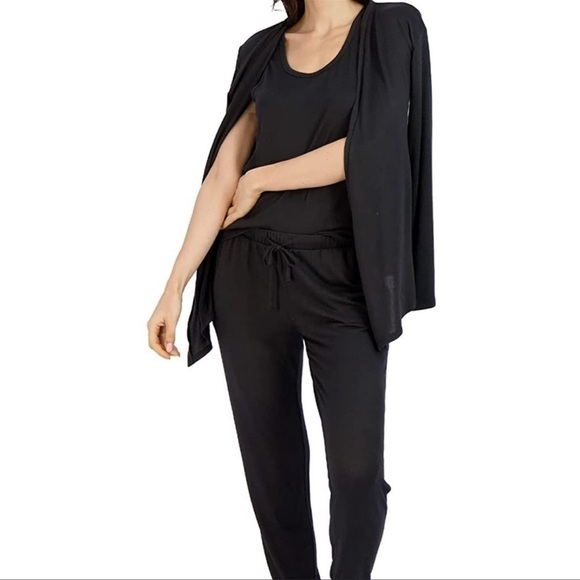 NEW-LIVE 2 Lounge 4 Pc Essential Lounge Set-WrapCardigan,T-Shirt,TankTop,Joggers - Picture 5 of 12